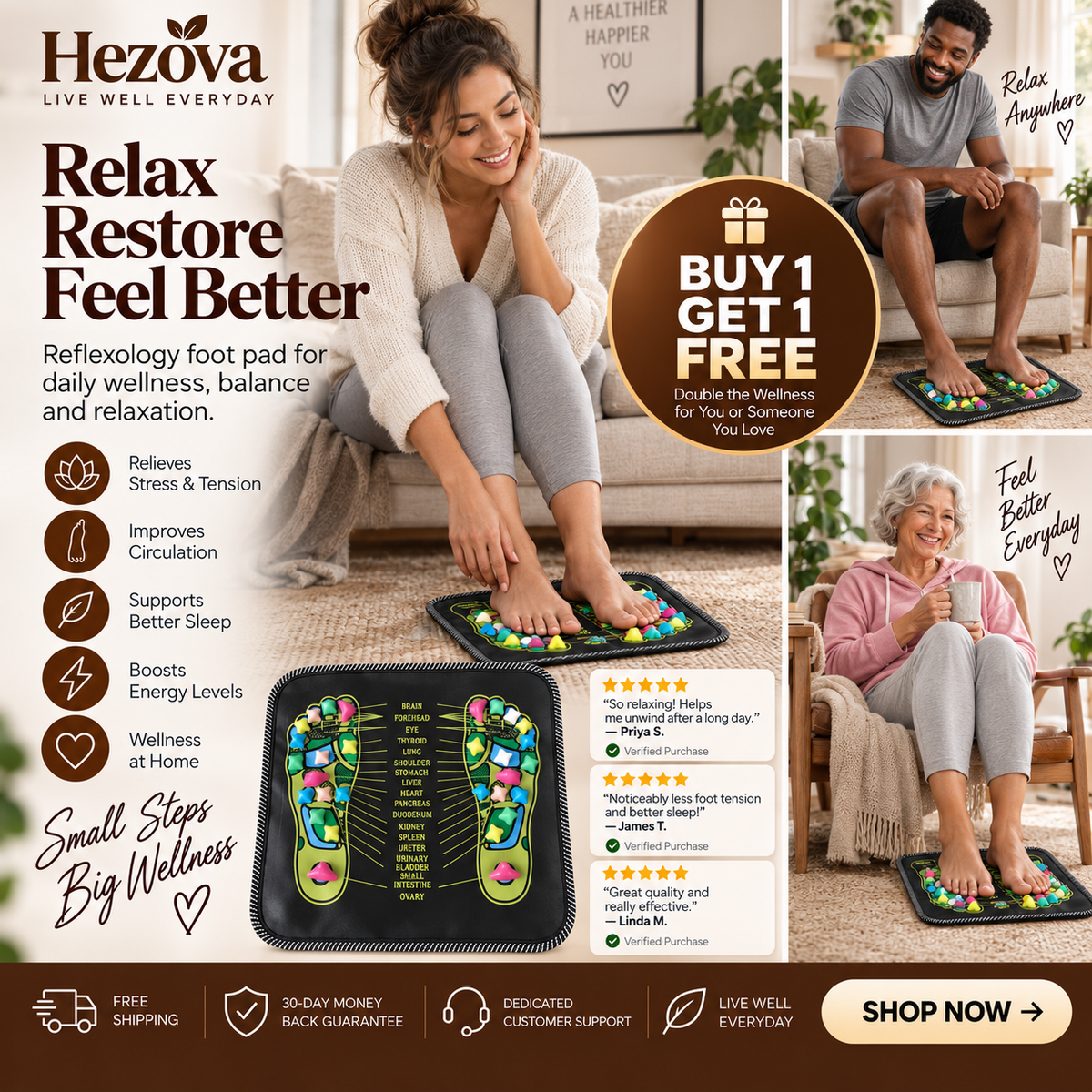 Hezova™ Reflexology Foot Pad