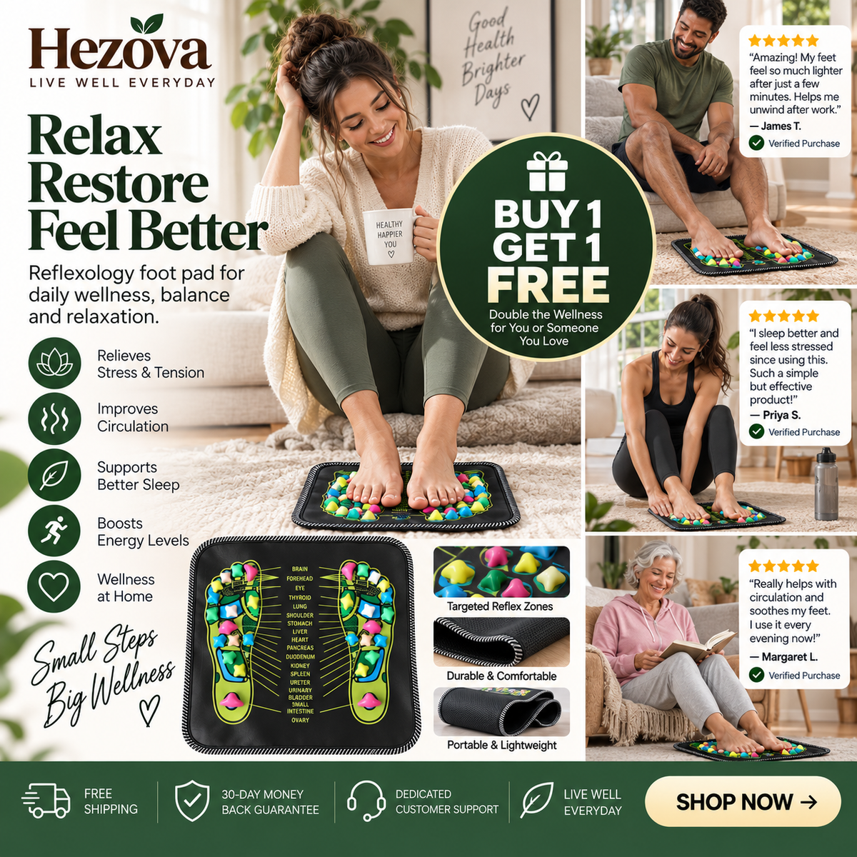 Hezova™ Reflexology Foot Pad
